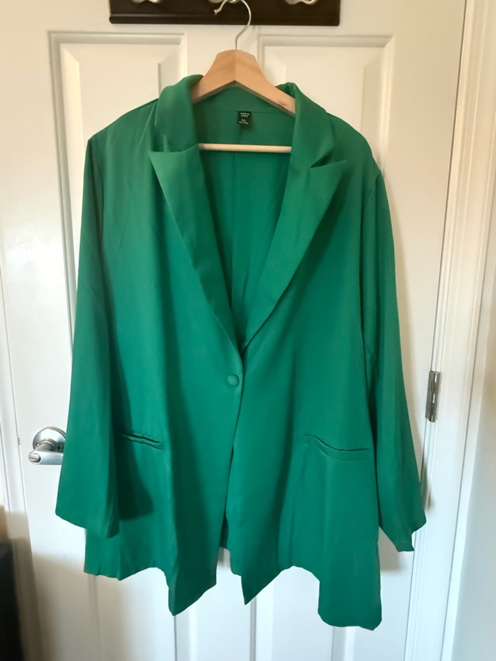Shein Curve Women's Oversized Green Blazer Jacket